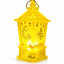 Hexagon Crystal Ramzan Lantern Small With Mosque Print