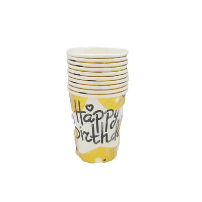 Happy Birthday Golden Paper Cups