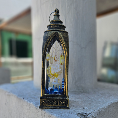 Ramadan LED Tower Lantern - Golden