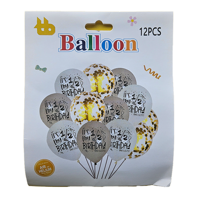 Its My Half Birthday Balloons Set - Silver & White