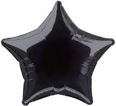 Star Shaped Foil Balloon - Black