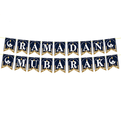 Ramadan Mubarak Banner Blue Color