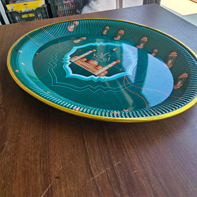 Ramadan Serving Tray Green With Masjid Print