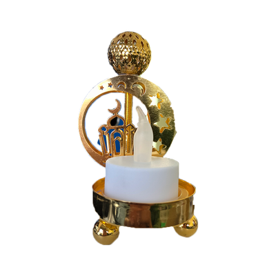 Ramadan Light Candle Stand - Metallic- Golden Colour