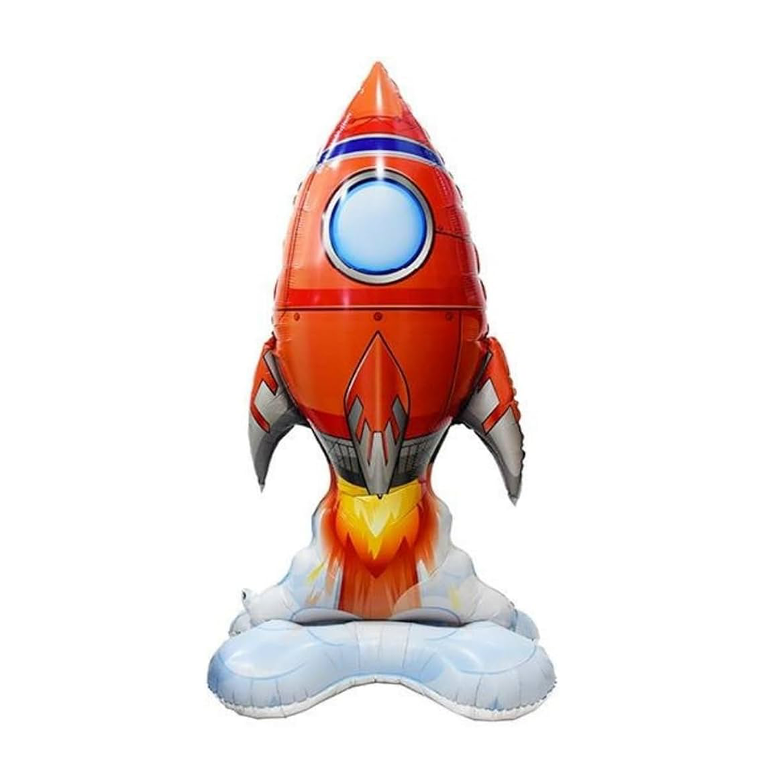 3D Rocket Foil Balloon - Red