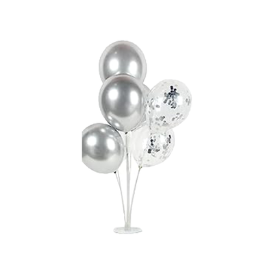 7 pcs silver balloons with stand