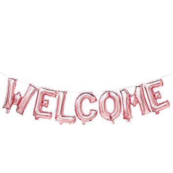 Welcome Foil Balloon - Pink