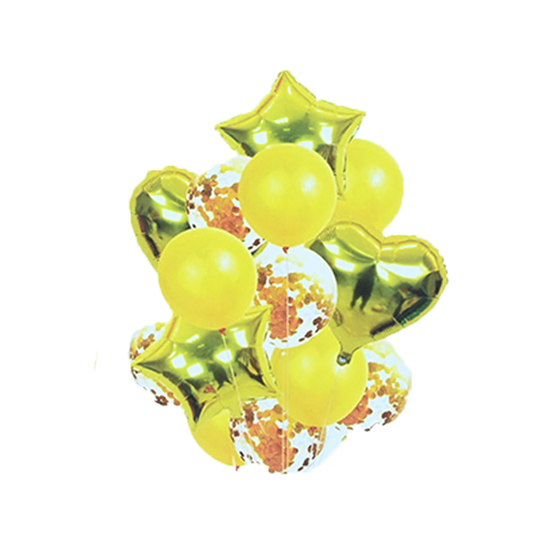 14 Pcs Star & Heart foil Balloons