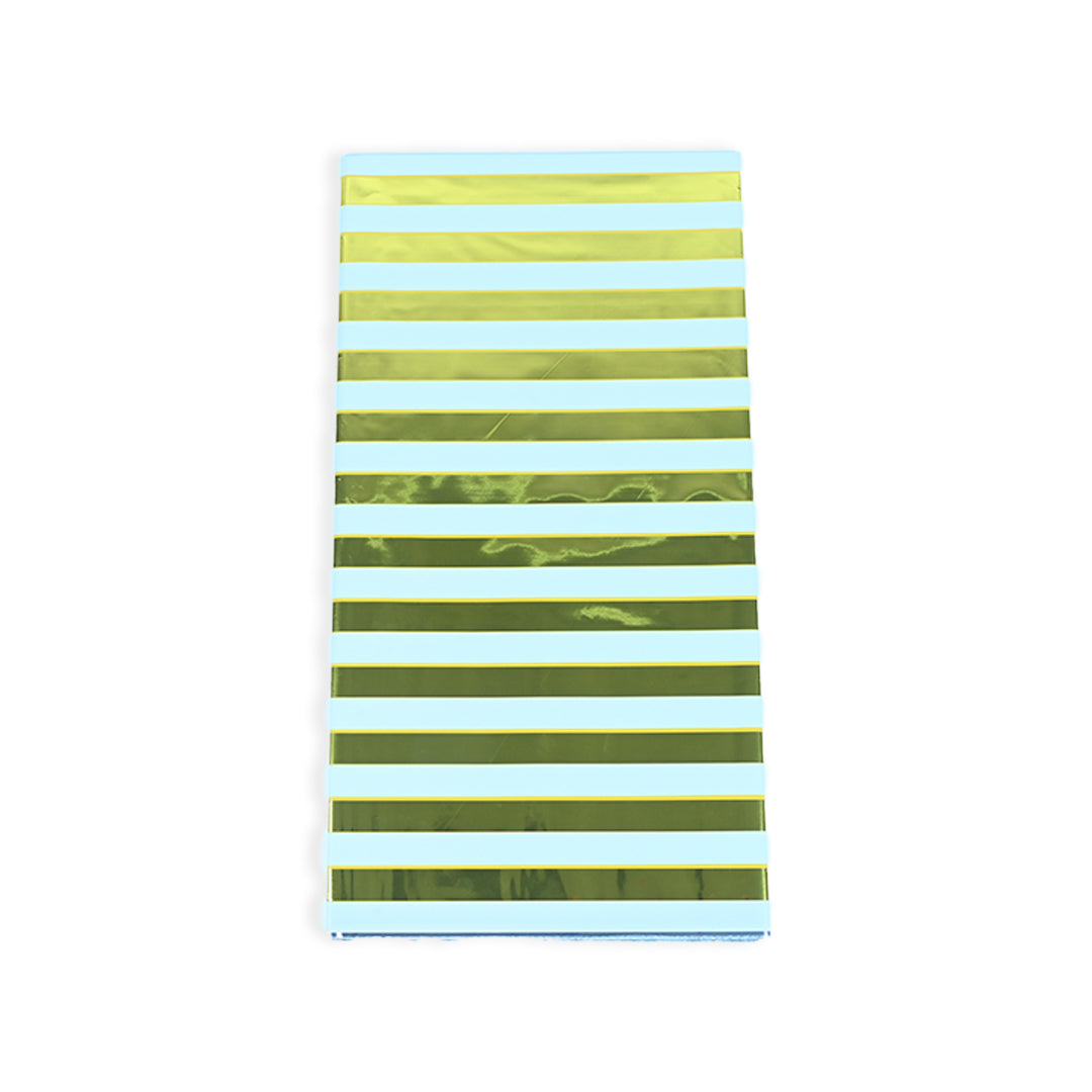 White & Golden Stripes Plastic Table Sheet