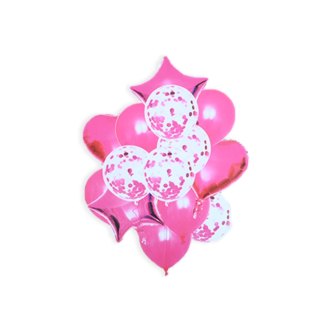 14 Pcs Star & Heart foil Balloons