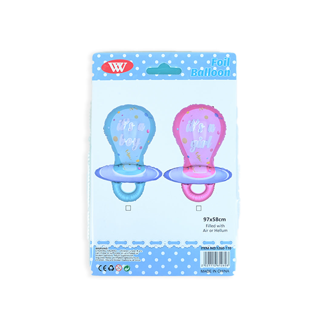 Its A Boy Baby Soother Shaped Single Balloon