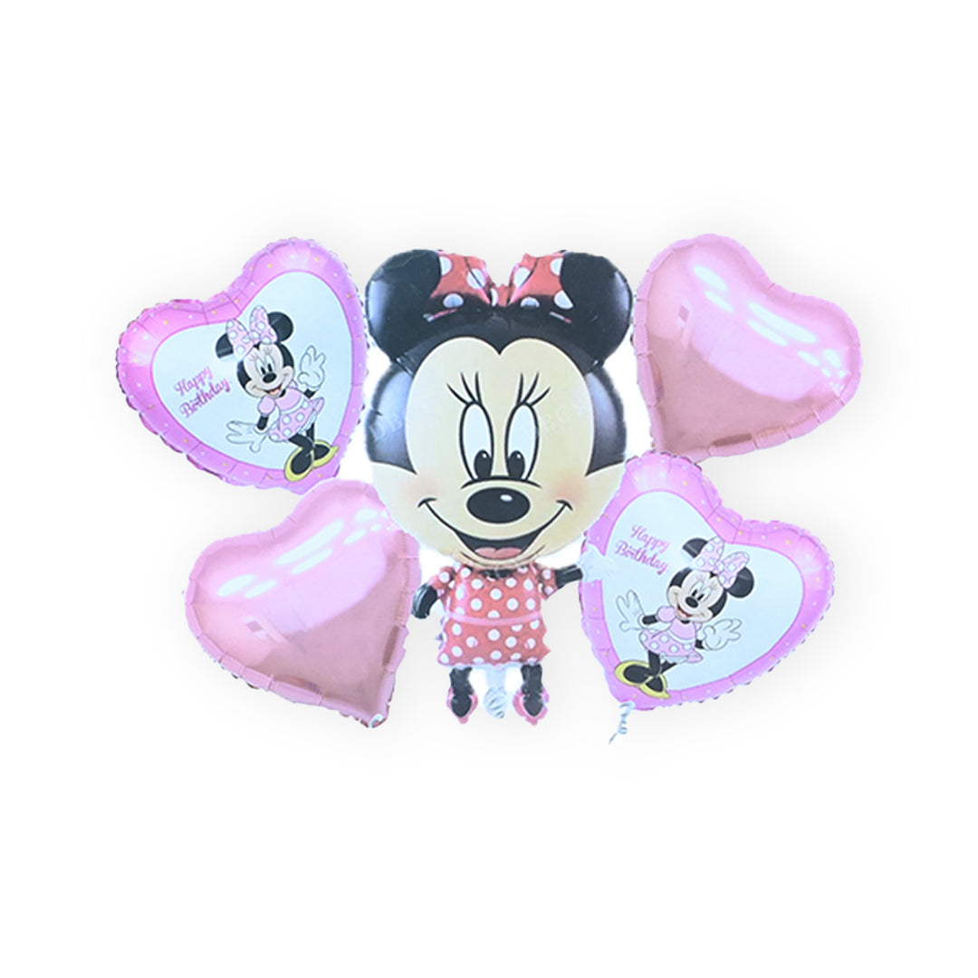 5pcs Minnie Mouse Character Foil Balloons Set