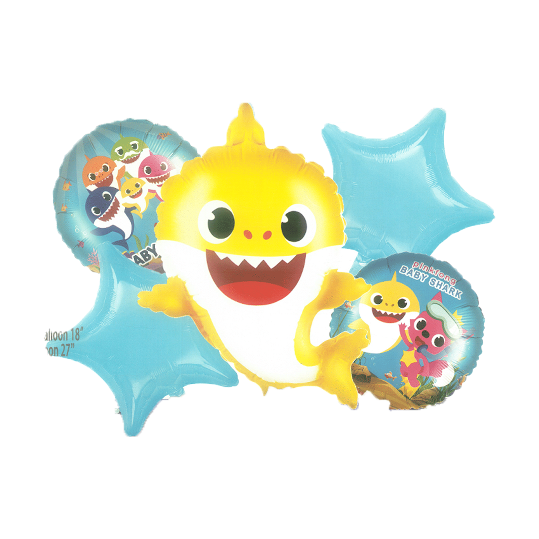 Baby Shark 5 Pcs Foil Balloons