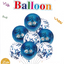 8 pcs HBD Latex Chrome & Confetti Balloons
