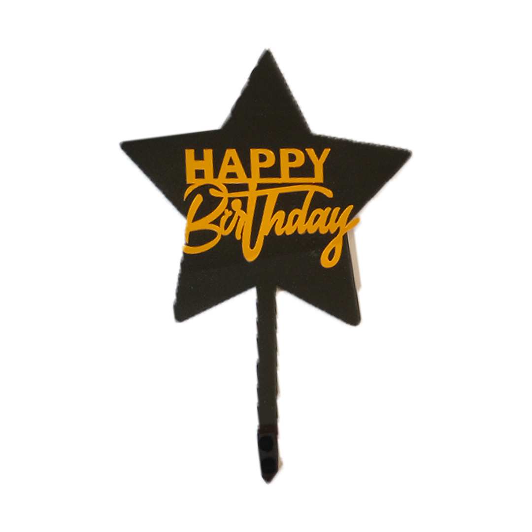 Star Shaped Acrylic HBD Cake Topper